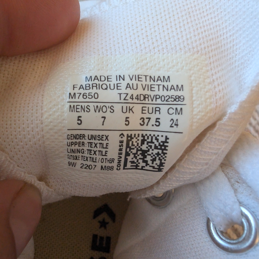 Converse White Canvas High-Tops - Picture 9 of 9